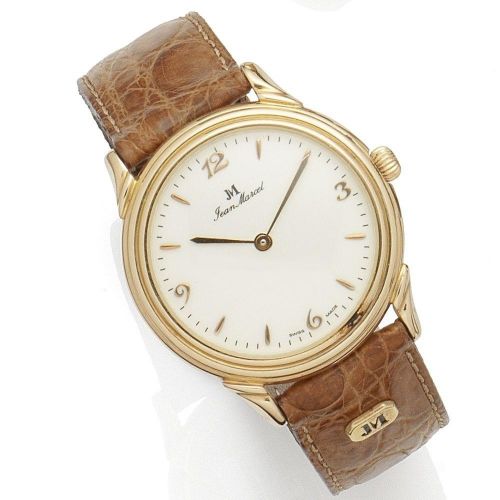 Jean Marcel. An 18K rose gold manual wind wristwatch