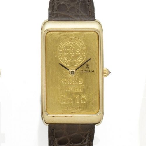 Corum. An 18K gold manual wind wristwatch with ingot dial