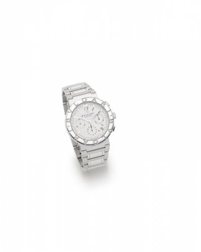 Bvlgari. A stainless steel automatic calendar chronograph bracelet watch