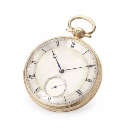 Vulliamy, London. A probably unique 18K gold key wind open face chronometer pocket watch
