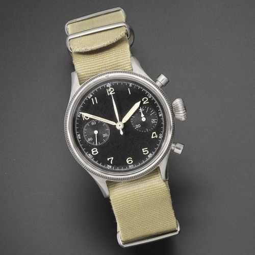 Breguet. A stainless steel Military issue manual wind flyback chronograph wristwatch