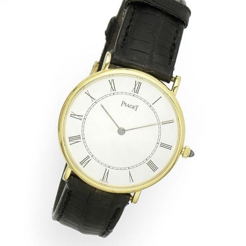 Piaget. An 18K gold manual wind wristwatch