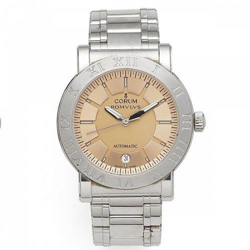Corum. A stainless steel automatic calendar bracelet watch