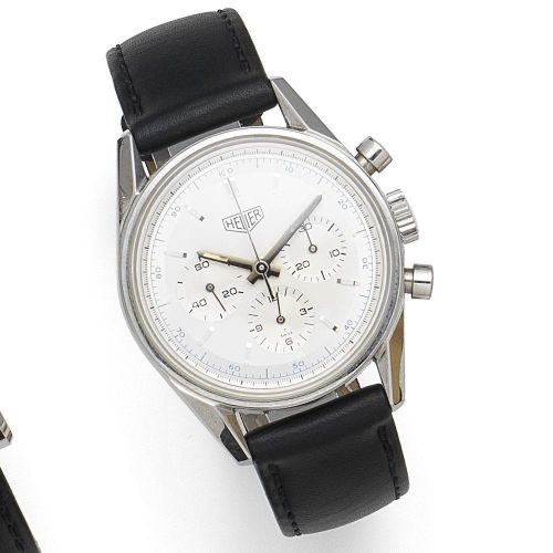 TAG Heuer. A stainless steel manual wind chronograph wristwatch