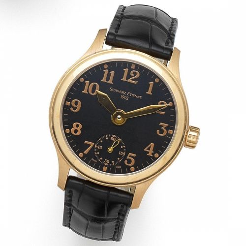 Schwarz Etienne. An 18K rose gold manual wind wristwatch