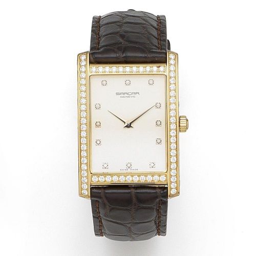 Sarcar. An 18K rose gold manual wind wristwatch
