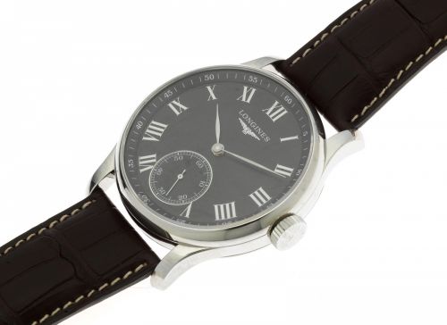 Longines. A stainless steel oversized manual wind wristwatch