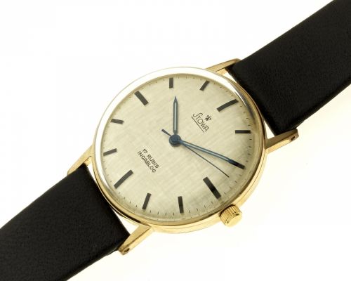 Stowa. A gold plated manual wind wristwatch