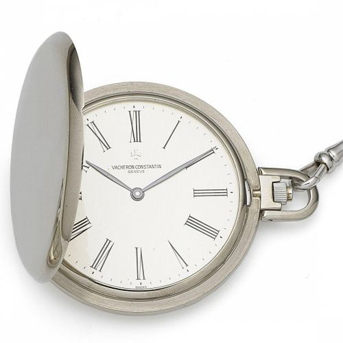 Vacheron Constantin. An 18K white gold slim keyless wind full hunter pocket watch