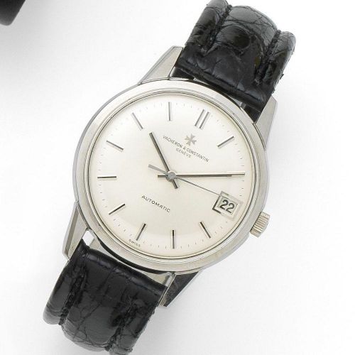 Vacheron Constantin. A stainless steel automatic calendar wristwatch