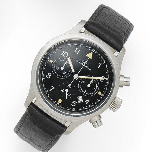 IWC. A stainless steel quartz calendar chronograph wristwatch
