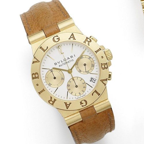 Bulgari. An 18K gold automatic calendar chronograph wristwatch