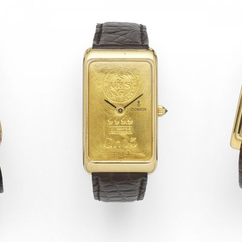 Corum. An 18K gold manual wind wristwatch with ingot dial