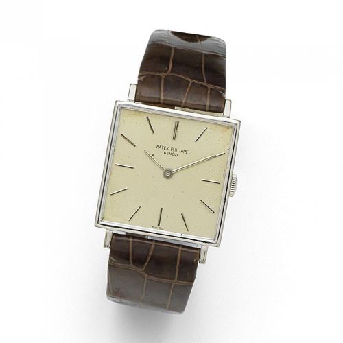 Patek Philippe. An 18K white gold manual wind wristwatch