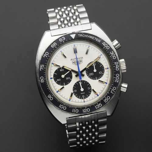 Heuer. A stainless steel manual wind chronograph bracelet watch