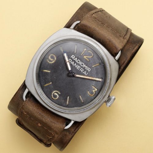 Rolex, made for Officine Panerai. A very rare stainless steel oversized military manual wind wristwatch