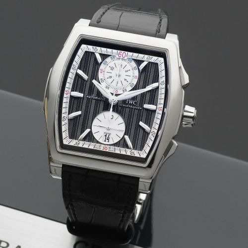 IWC. A stainless steel automatic calendar chronograph wristwatch with 68 hour power reserve