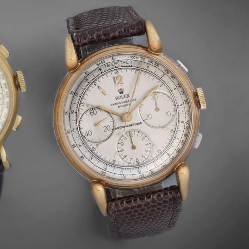 Rolex. A stainless steel and gold manual wind chronograph wristwatch