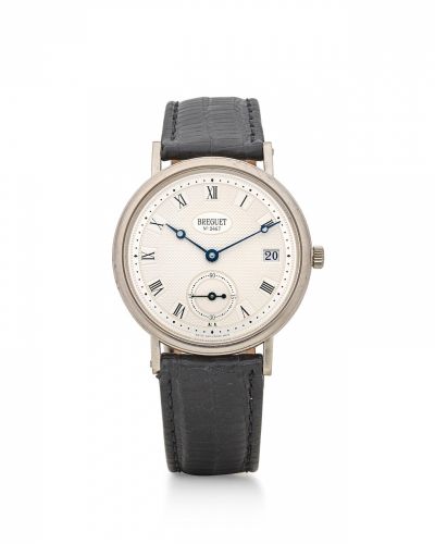 Breguet. An 18K white gold automatic wristwatch with date