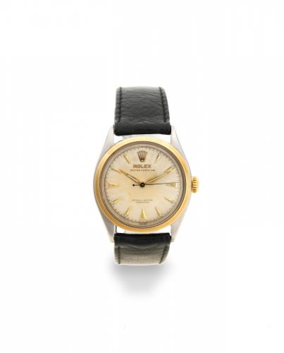 Rolex. A stainless steel and gold automatic wristwatch