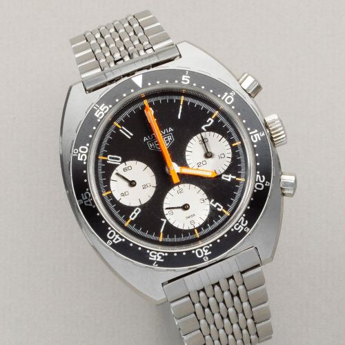 Heuer. A stainless steel manual wind chronograph bracelet watch