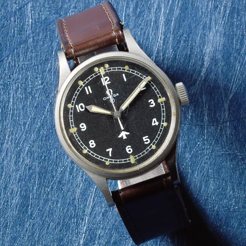 Omega. A stainless steel manual wind military issue wristwatch