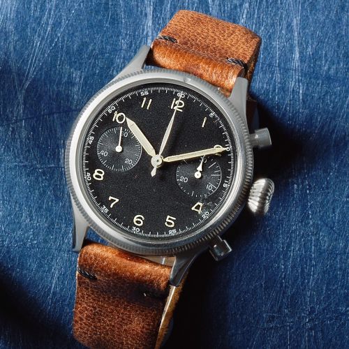 Breguet. A stainless steel Military issue manual wind flyback chronograph wristwatch