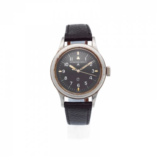 IWC. A stainless steel military issue manual wind wristwatch