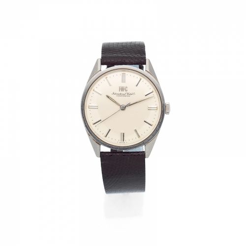 IWC. A stainless steel manual wind wristwatch