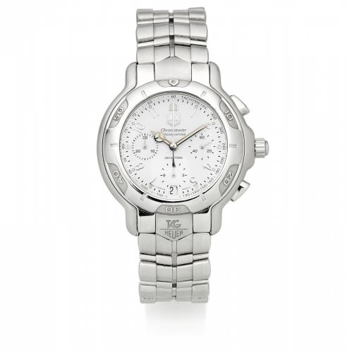 TAG Heuer. A stainless steel automatic calendar chronograph bracelet watch
