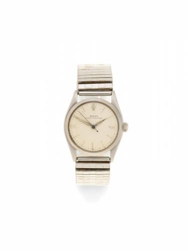 Rolex. A stainless steel manual wind bracelet watch