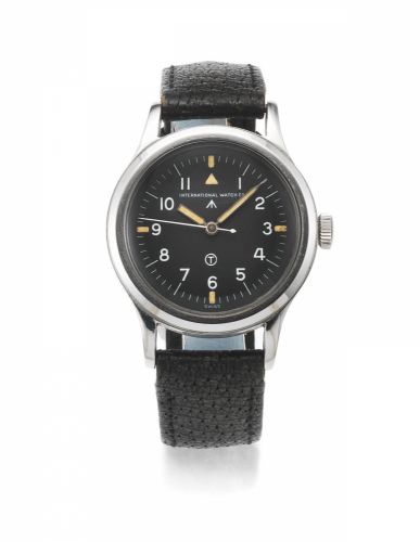 IWC. A stainless steel military issue manual wind wristwatch
