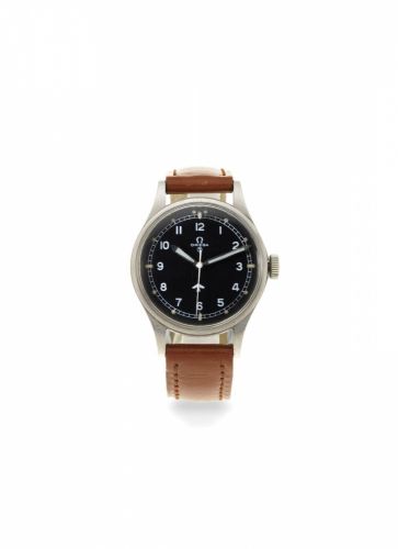 Omega. A military issue stainless steel manual wind wristwatch