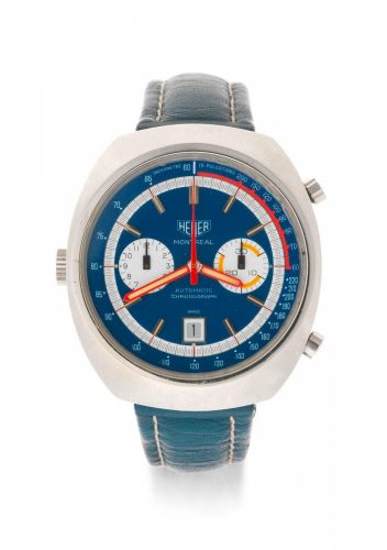 Heuer. A stainless steel automatic calendar chronograph wristwatch