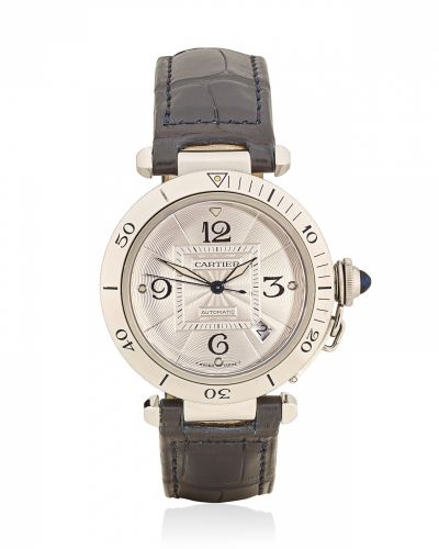 Cartier. A stainless steel automatic wristwatch with date