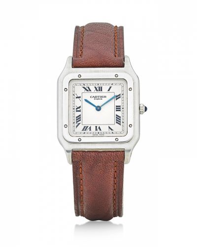 Cartier. A rare platinum manual wind wristwatch