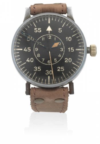 Laco. An oversized German military observation stainless steel manual wind wristwatch