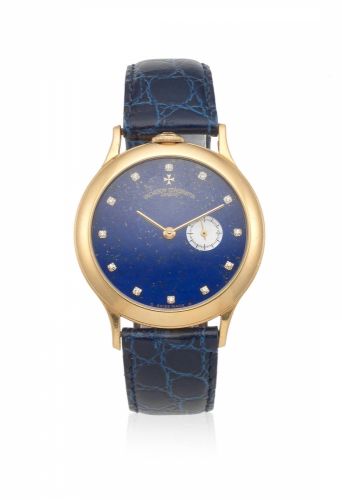 Vacheron Constantin. An 18K gold manual wind wristwatch with lapis lazuli dial