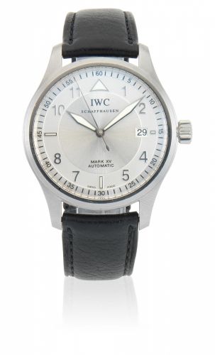 IWC. A stainless steel automatic calendar wristwatch