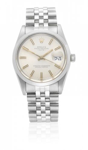 Rolex. A stainless steel automatic calendar bracelet watch