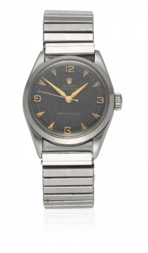 Rolex. A stainless steel manual wind bracelet watch
