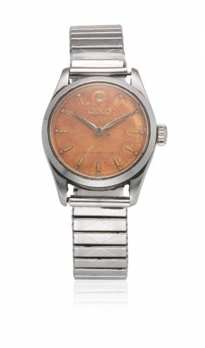Rolex. A stainless steel manual wind bracelet watch