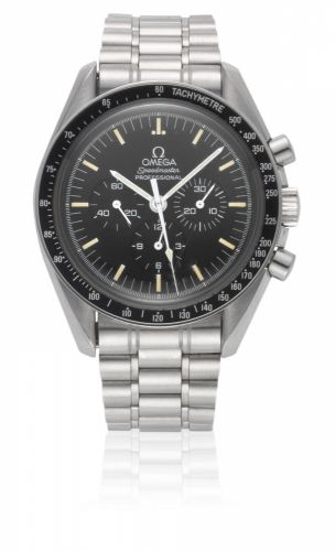 Omega. A stainless steel manual wind chronograph bracelet watch