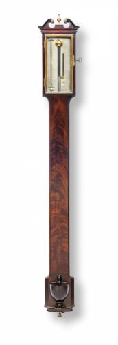 A late 18th century mahogany stick barometer