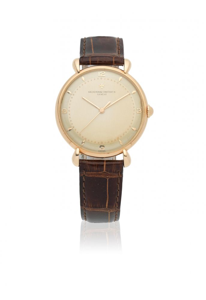 Vacheron Constantin. An 18K rose gold manual wind wristwatch with teardrop lugs