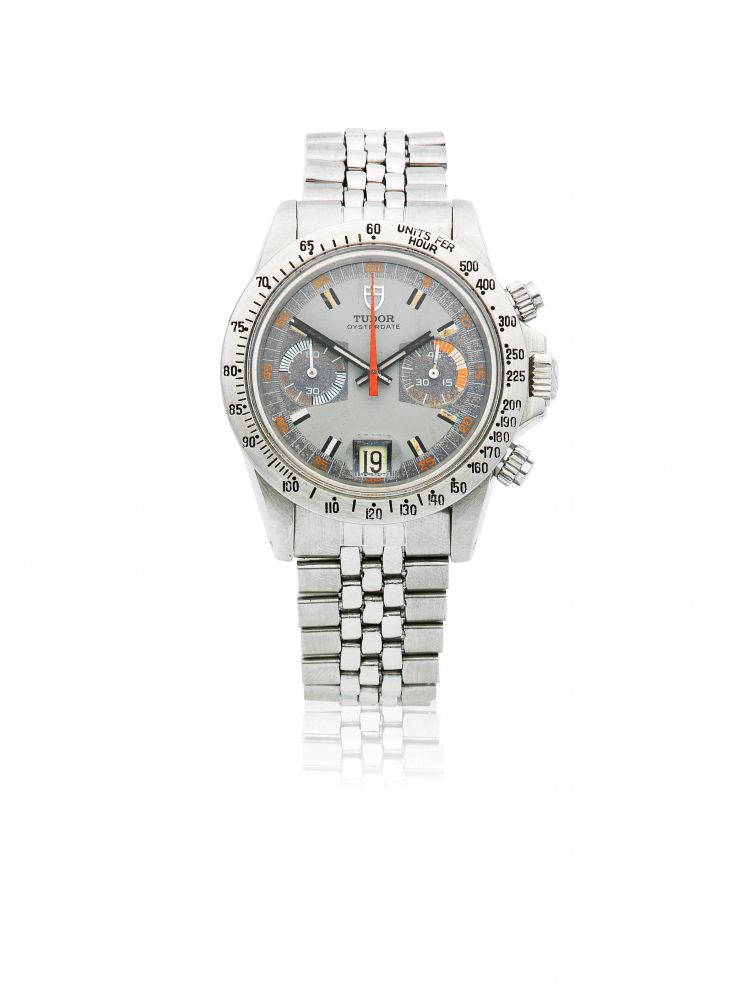 Tudor. A stainless steel manual wind calendar chronograph bracelet watch