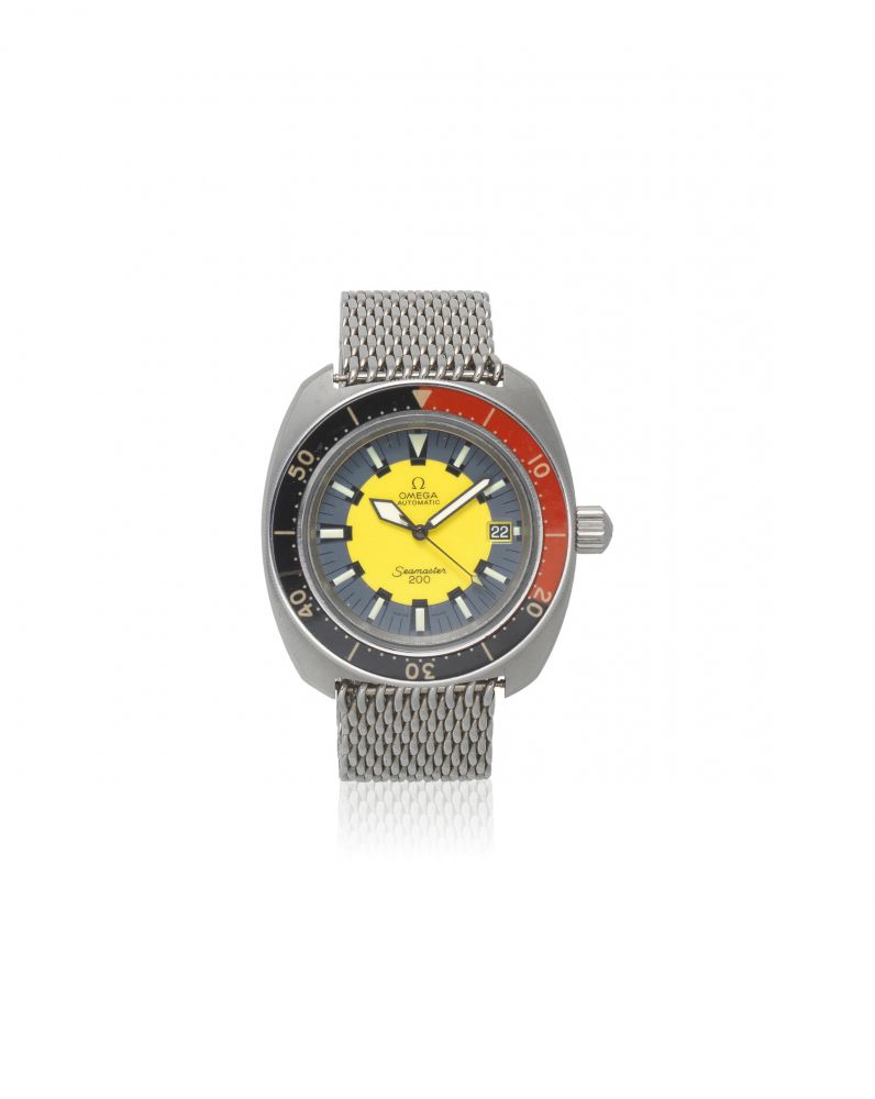 Omega. A stainless steel automatic calendar divers bracelet watch