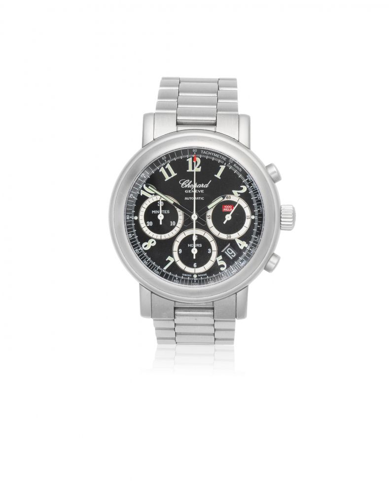 Chopard. A stainless steel Limited Edition automatic calendar chronograph bracelet watch