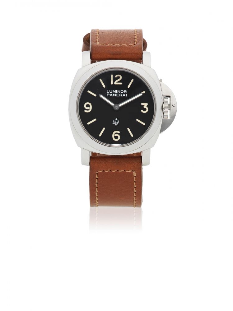 Panerai. A stainless steel manual wind cushion form wristwatch