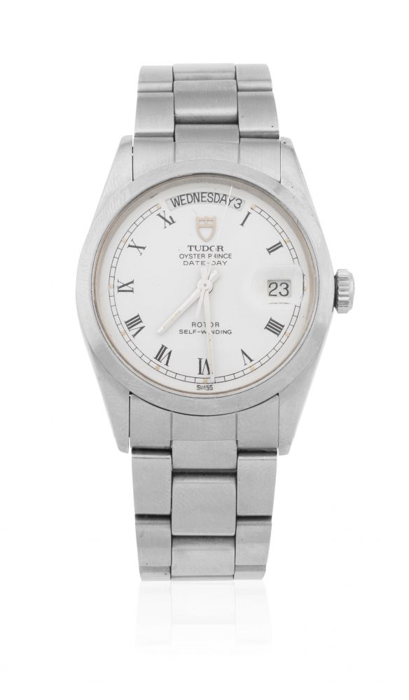 Tudor. A stainless steel automatic calendar bracelet watch
